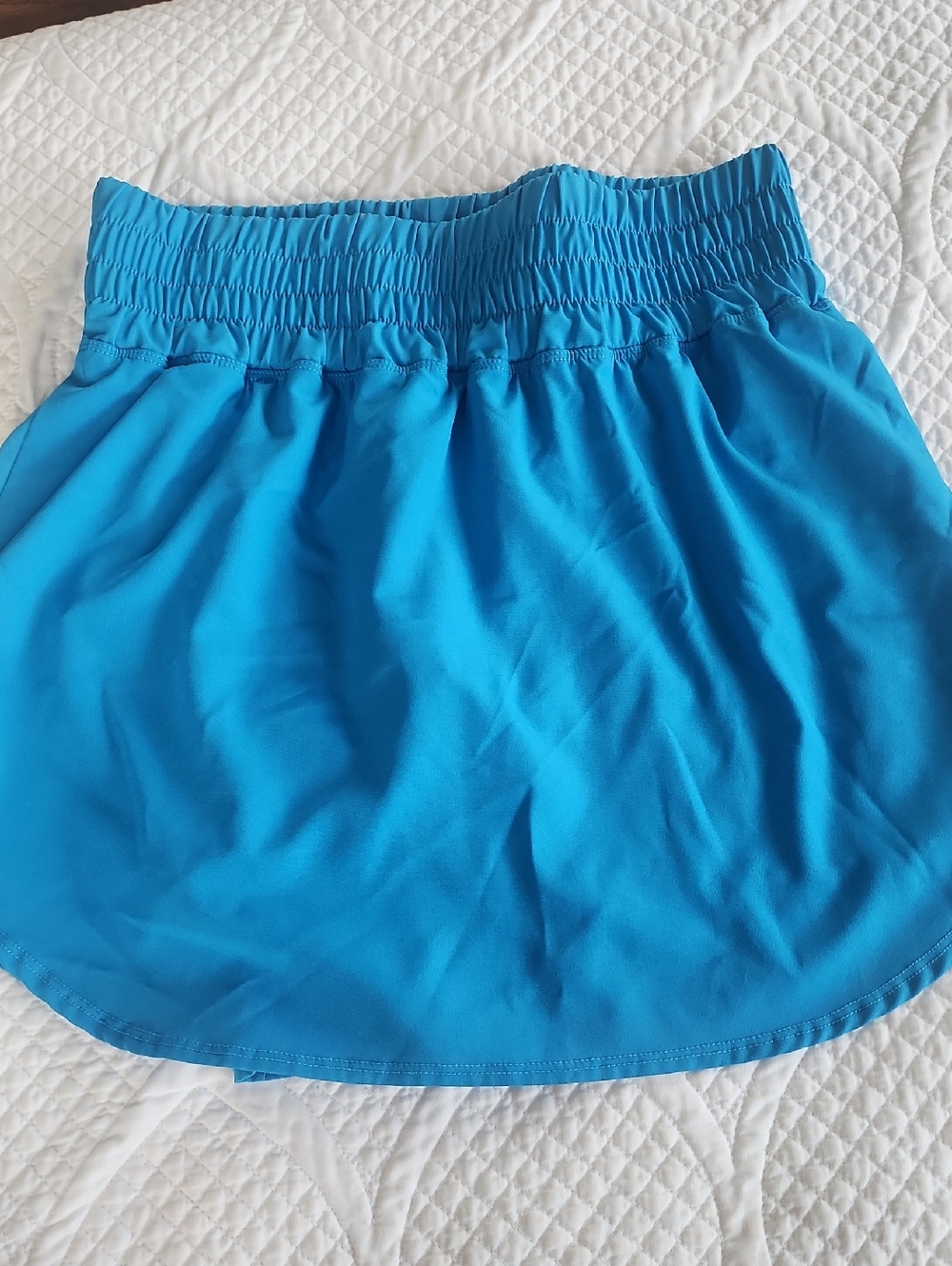 PINSPARK Blue Women's Elastic Waist RUNNING SHORTS SKIRT.  SIZE MED